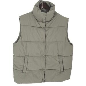 Cotton On Body The Mother Puffer Vest Women's L XL Olive Green Padded